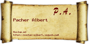 Pacher Albert névjegykártya