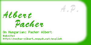 albert pacher business card